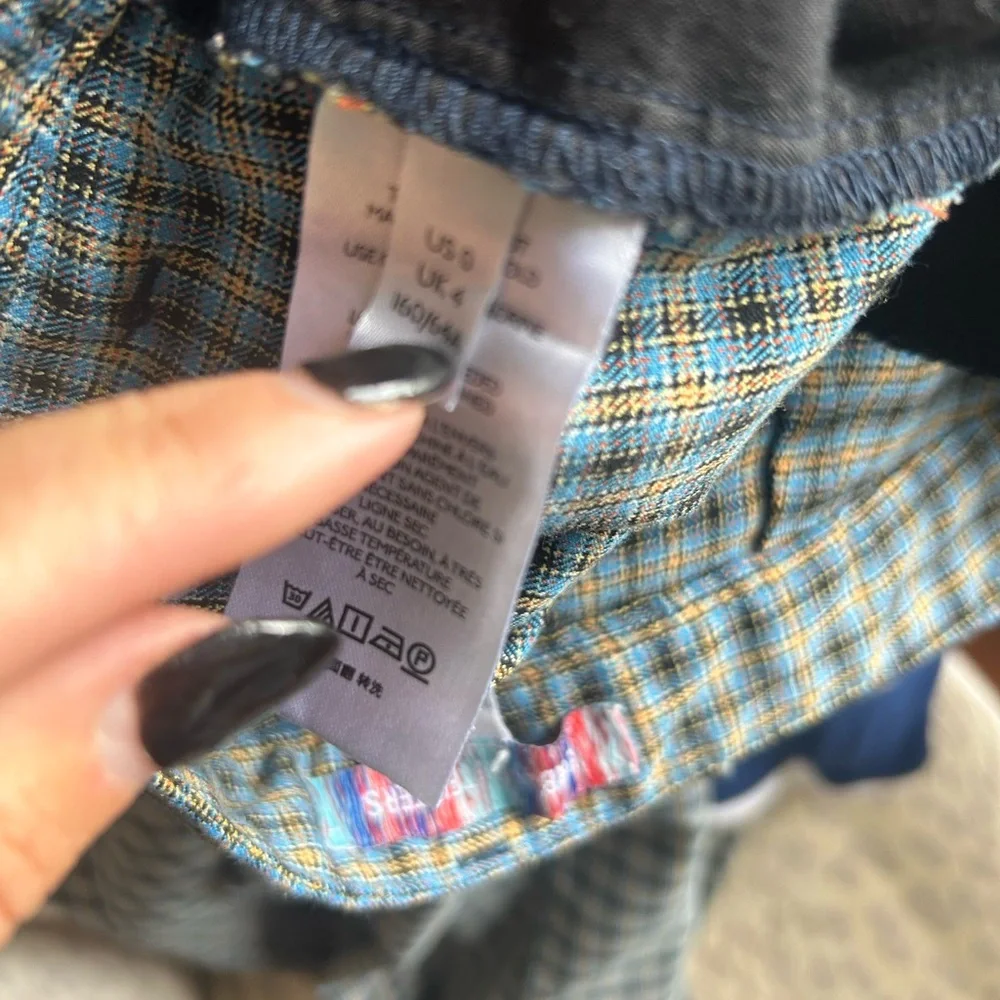 Urban Outfitters‎ Kick Flare Plaid Pants Size 0 Blue